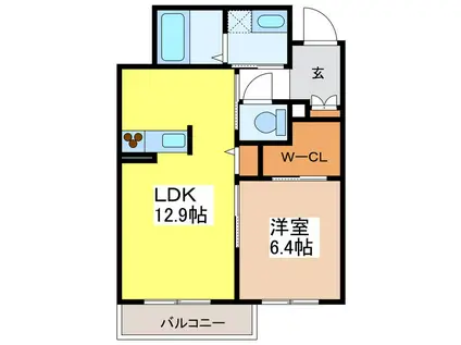 MAST TOWN BROWNIE B(1LDK/3階)の間取り写真