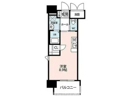 ALFACIO ミラーニ(ワンルーム/3階)の間取り写真