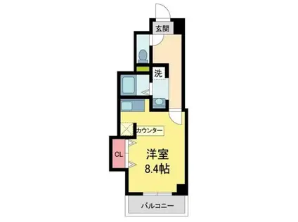 ラ・フォンテ甲東園(ワンルーム/4階)の間取り写真