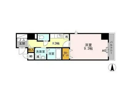 ウイステリア名城(1K/1階)の間取り写真