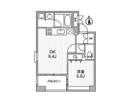 クリオ三田ラ・モード(1DK/7階)の間取り写真