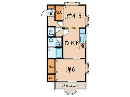 メゾン・リヴェール(2DK/2階)の間取り写真