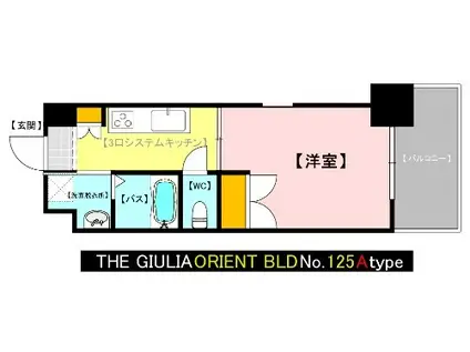 THE GIULIA ORIENT BLD NO.125(1K/17階)の間取り写真