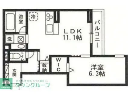 D PAINA 小杉陣屋町III(1LDK/1階)の間取り写真