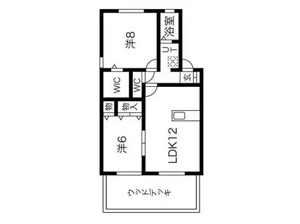 GRAND CHARIOT(2LDK/1階)の間取り写真
