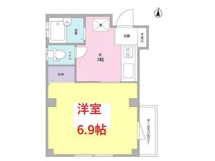 メゾンエム(1K/1階)の間取り写真