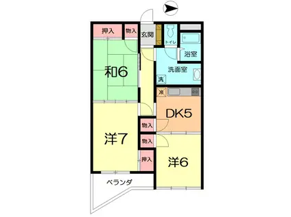 アイランドヴィレッジ(3DK/3階)の間取り写真