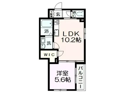 SHAMAISON LA GLYCINE(1LDK/2階)の間取り写真