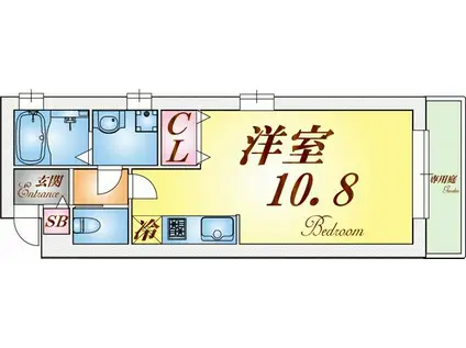 ワコーレヴィアーノ須磨寺町(ワンルーム/1階)の間取り写真