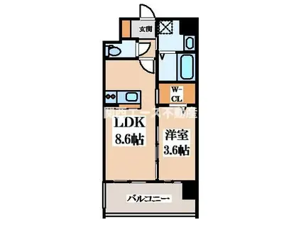 EST ONE 東大阪(1LDK/10階)の間取り写真