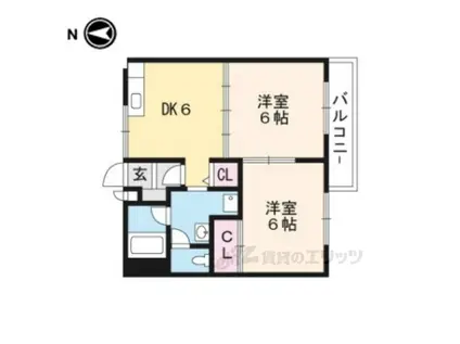 サンパティークメゾン(2DK/2階)の間取り写真