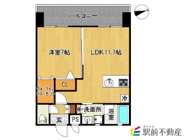 エトランゼ東櫛原15(1LDK/2階)の間取り写真