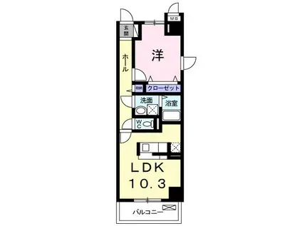 アルモニ-・アビタシオン(1LDK/2階)の間取り写真