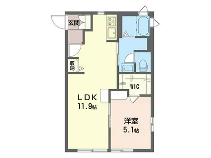 ディアス(1LDK/1階)の間取り写真