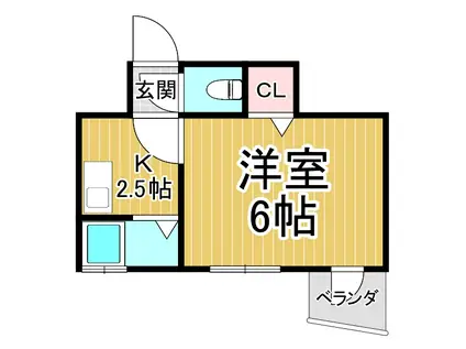 メロディ甲子園(1K/5階)の間取り写真