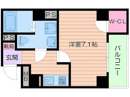 CORE天満橋(1K/6階)の間取り写真