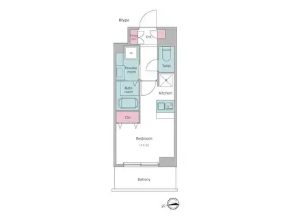 レジディア大森II(ワンルーム/7階)の間取り写真