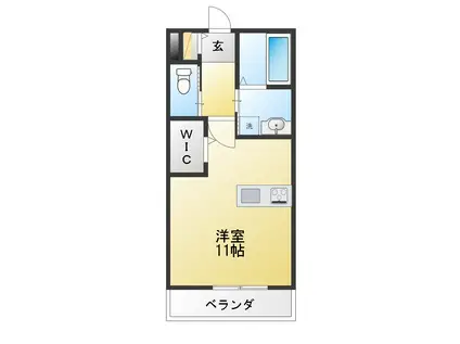 パルテノン(ワンルーム/2階)の間取り写真