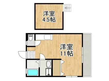 チェリーコート(ワンルーム/2階)の間取り写真