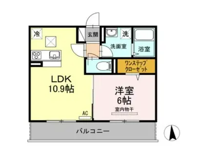 ル・シェール A棟(1LDK/1階)の間取り写真