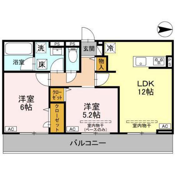 9COLORS(2LDK/1階)の間取り写真