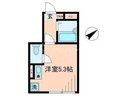 バーミープレイス平井(ワンルーム/1階)の間取り写真