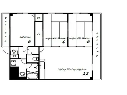 フォーラム城ヶ岡 壱番館(3LDK/3階)の間取り写真
