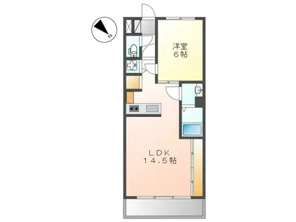 ニッセイディーセント金山(1LDK/6階)の間取り写真