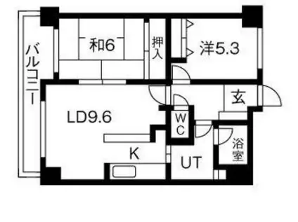 琴似パークマンション(2LDK/8階)の間取り写真