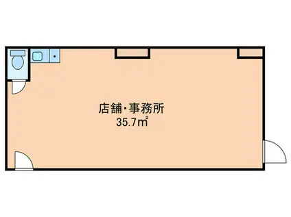 やまびこハイツPART1(ワンルーム/1階)の間取り写真