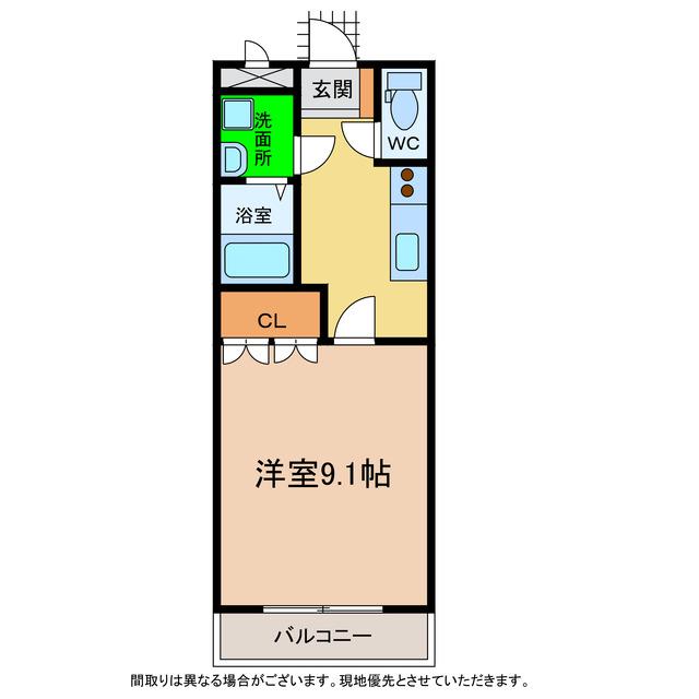 ルミナスハイム羽浦II(1K/1階)の間取り写真