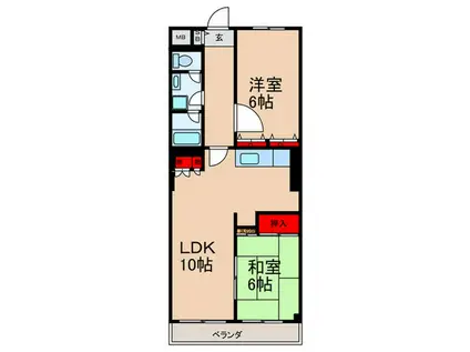 SUN DREAM25(2LDK/4階)の間取り写真