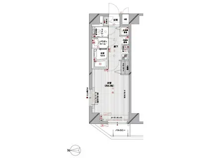 メインステージ蔵前(1K/5階)の間取り写真