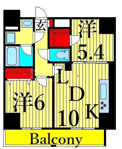 SAION町屋(2LDK/14階)の間取り写真