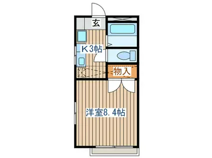コラルハイム(1K/2階)の間取り写真