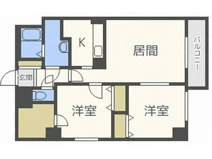 ベイスランスウォーター(2LDK/8階)の間取り写真