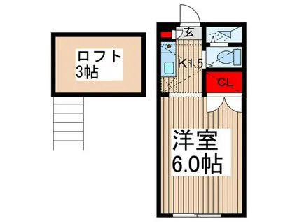 パーク喜多院(1K/2階)の間取り写真