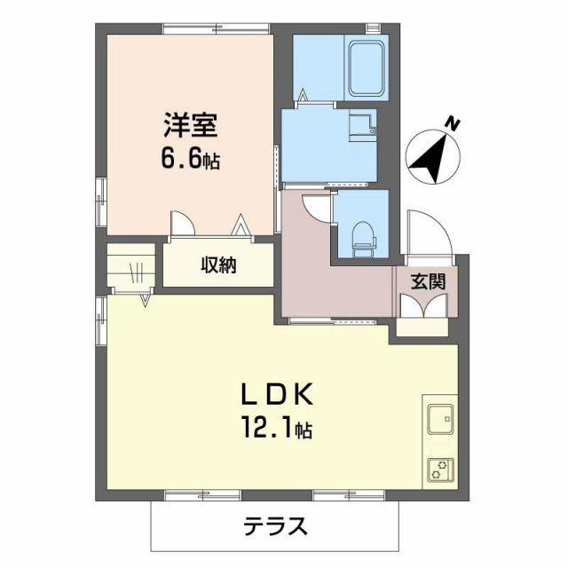 メゾンユリア(1LDK/1階)の間取り写真
