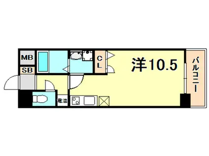 WILLDO三宮イースト(ワンルーム/2階)の間取り写真