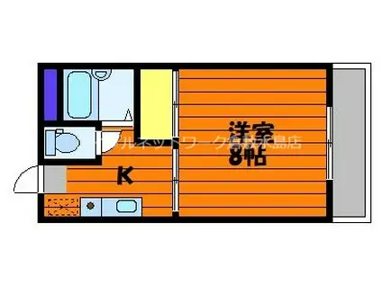 プリード遠藤B(1K/3階)の間取り写真