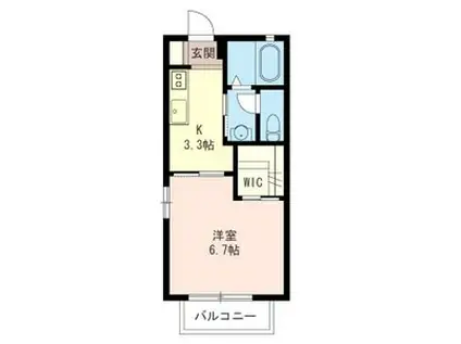 ホレスグリーンA(1K/2階)の間取り写真