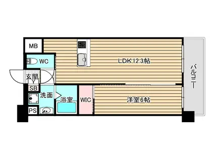 プレジオ東三国ASIAN(1LDK/2階)の間取り写真