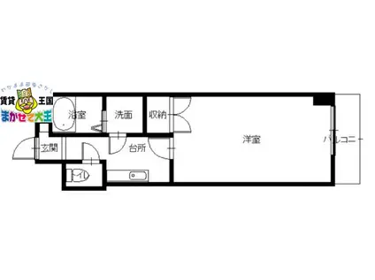 ロイヤル花丘(1K/3階)の間取り写真