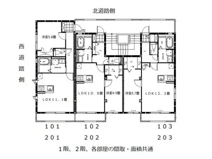 アーバングレイス久我山(1LDK/1階)の間取り写真