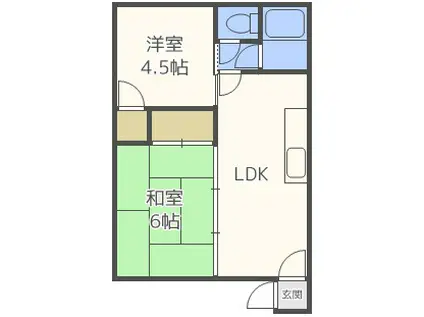 コーポセノー(2LDK/2階)の間取り写真