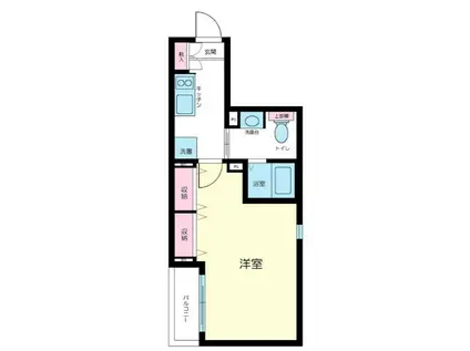 ウェルスクエア蒲田イースト(1K/3階)の間取り写真