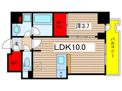 シーズンフラッツ両国サウス(1LDK/9階)の間取り写真