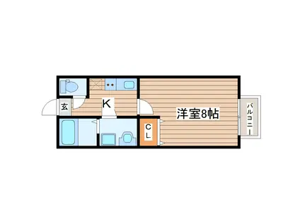 ポミエ・アクロス(1K/2階)の間取り写真