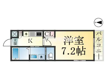 ワコーレヴィータ須磨離宮前(1K/3階)の間取り写真