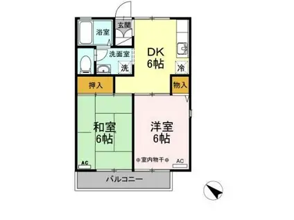 コンフォール(2DK/1階)の間取り写真